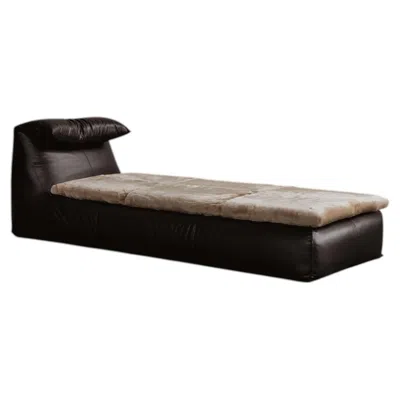 Pre-owned Mario Bellini "le Bambole" Daybed For B&b Italia, Black Leather, 1972