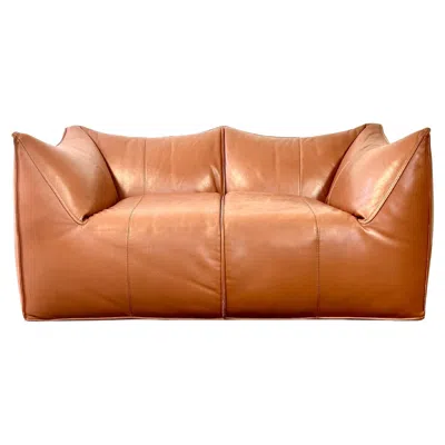 Pre-owned Mario Bellini Le Bambole Leather Sofa Design  1978 For B&b Italia In Brown