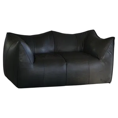 Pre-owned Mario Bellini , "le Bambole" Sofa In Leather, Italian Mid Century Modern, 1972 In Black