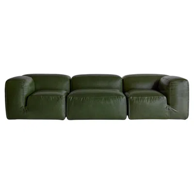 Pre-owned Mario Bellini Le Mura - Sofa In Leather By  For Tacchini W 288 Cm (113.3 In) In Black