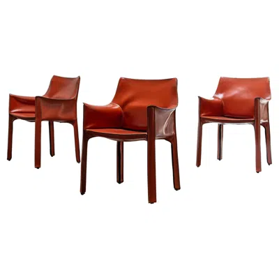 Pre-owned Mario Bellini Leather "cab" 413 Arm Chair By  Cassina, 1977 In Brown