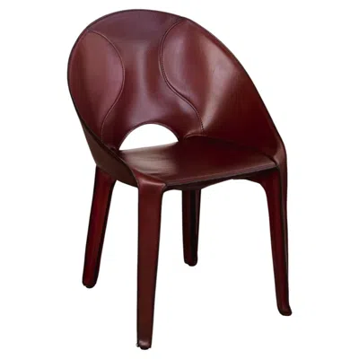Pre-owned Mario Bellini “lira & Liuto” Chair For Cassina, Bordeaux Leather, 1989 In Brown