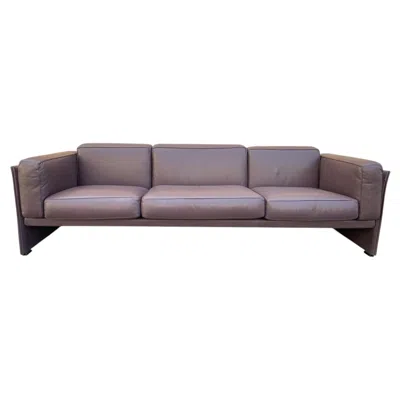 Pre-owned Mario Bellini Mcm 405 Duc Sofa By  For Cassina In Leather In Gray