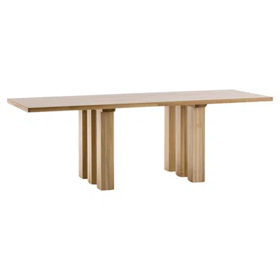 Pre-owned Mario Bellini Mid-century Modern  La Basilica Table In Solid Wood In Brown