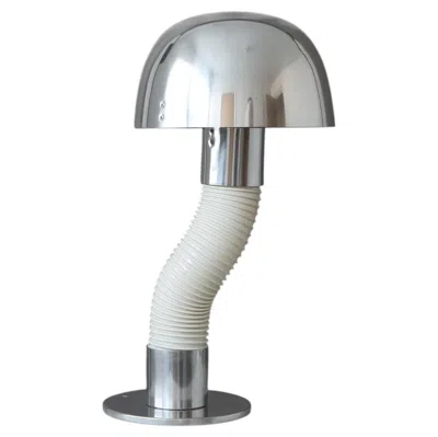 Pre-owned Mario Bellini Mid-century Space Age Italian Flexible Aluminium Table Lamp, Italy, 1970s In Transparent