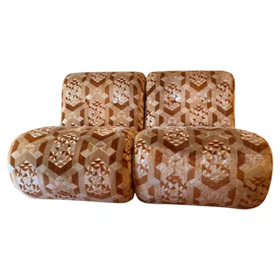 Pre-owned Mario Bellini Modular Vintage Armchairs By , Suede, Italy, 1970s In Brown