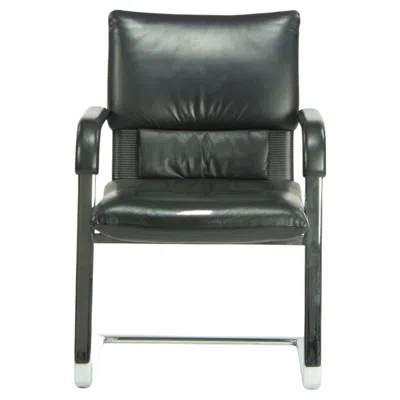 Pre-owned Mario Bellini Pair Of 1986  For Vitra Figura Imago Arm Chairs In Black Leather