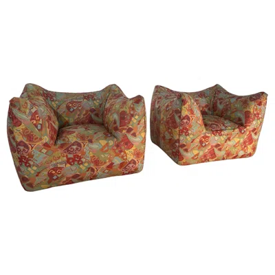 Pre-owned Mario Bellini Pair Of 2 "le Bambole" Armchair Designed By  For C&b, 1972 In Brown