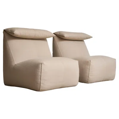 Pre-owned Mario Bellini Pair Of ‘le Bambole' Lounge Chairs By  For B&b Italia, 1972 In Brown