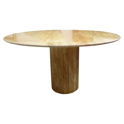 Pre-owned Mario Bellini Post Modern Italian Marble Center Table In Brown