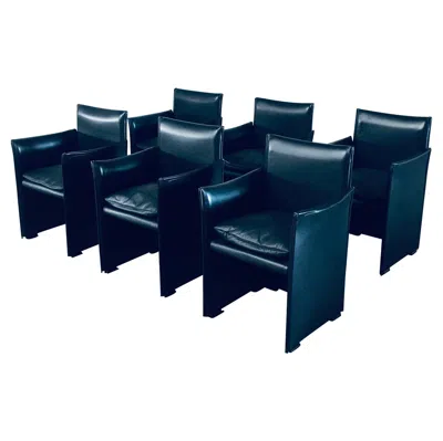 Pre-owned Mario Bellini Postmodern Design 401 Break Armchairs By  For Cassina, Italy 1980's In Black