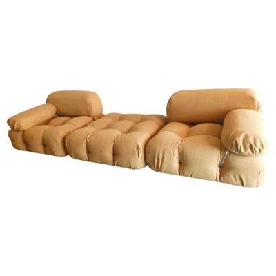 Pre-owned Mario Bellini Set Of 2 Camaleonda Armchairs And Pouf By  For B&b Italia, 1970s In Brown