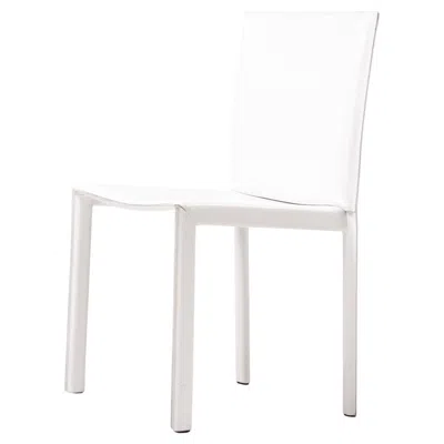 Pre-owned Mario Bellini Set Of Eight White Grazzi & Bianchi Pasqualina Leather Chairs, Pellizoni, Italy