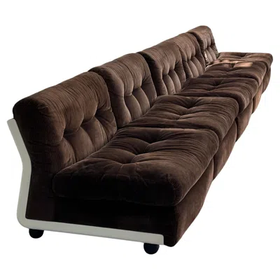 Pre-owned Mario Bellini Set Of Five Dark Brown Modular Sofa Elements, By  For C&b Italia