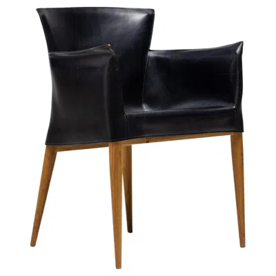 Pre-owned Mario Bellini Set Of Four Vela Leather Armchairs By Carlo Bartoli – Italian Modern Elegance In Brown
