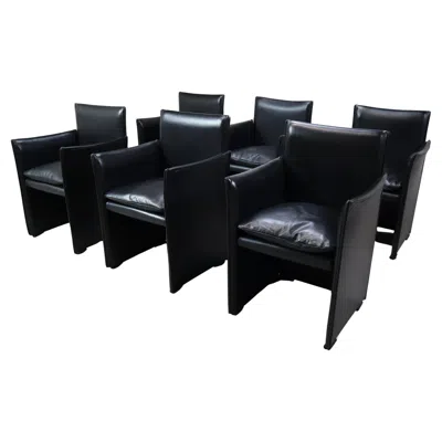Pre-owned Mario Bellini Set Of Six Break 401 Armchairs By  For Cassina, 1976 In Black