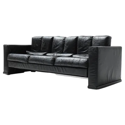 Pre-owned Mario Bellini Stunning Excelsior Sofa In Black Leather By  For B&b Italy, 1985.