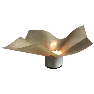 Pre-owned Mario Bellini Table Lamp Parchment Porcelain Metal, 1970, Italy In Brown