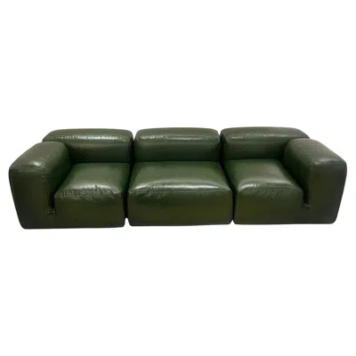 Pre-owned Mario Bellini Tacchini Le Mura Leather Sofa By  In Stock In Black