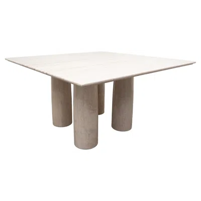 Pre-owned Mario Bellini Travertine Dining Table Il Colonnato By  For Cassina, 1970s In Sand