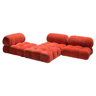 Pre-owned Mario Bellini Vintage Camaleonda In Its Original Fabric By  For B & B Italia In Red