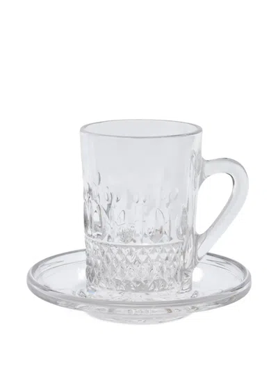 Mario Cioni & C Giulia 358 Tea Tumbler And Saucer (set Of Two) In Transparent