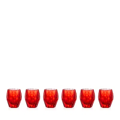 Mario Luca Giusti Acrylic Milly Large Acrylic Tumbler, Set Of 6 In Red