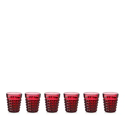 Mario Luca Giusti Acrylic Palazzo Acrylic Tumbler, Set Of 6 In Red