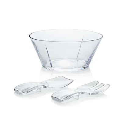 Mario Luca Giusti Acrylic Salad Bowl With Servers In Clear