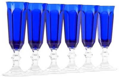 Mario Luca Giusti Blue Dolce Vita Flute Set, 6 Pcs
