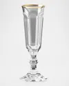 Mario Luca Giusti Dolce Vita 4 Oz. Champagne Flutes With Gold Foil Trim, Set Of 6 In White