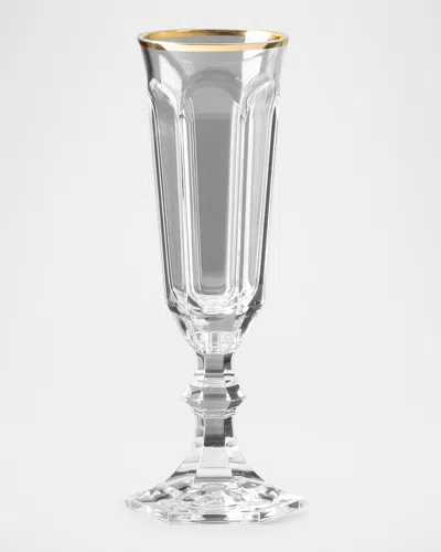 Mario Luca Giusti Dolce Vita 4 Oz. Champagne Flutes With Gold Foil Trim, Set Of 6 In White