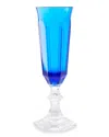 Mario Luca Giusti Set Of 6 Dolce Vita Champagne Flutes In Turquoise