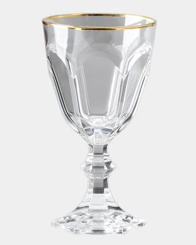 Mario Luca Giusti Dolce Vita Gold Thread Water Goblet, 6.75 Oz. In Transparent