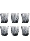 Mario Luca Giusti Embossed-pattern Glass (set Of Six) In Gray