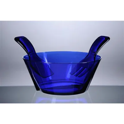 Mario Luca Giusti Fulmine Salad Bowl With Servers In Blue