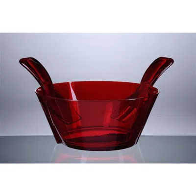 Mario Luca Giusti Fulmine Salad Bowl With Servers In Red