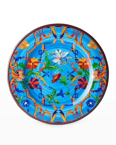 Mario Luca Giusti Pancale Turquoise Dinner Plate In Multi