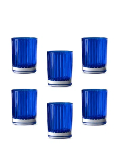 Mario Luca Giusti Peter Glasses (set Of Six) In Blue