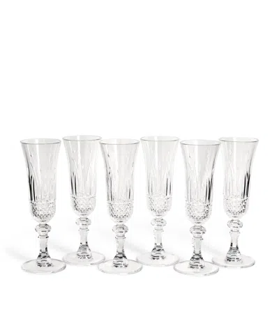 Mario Luca Giusti Set Of 6 Nuova Italia Flutes In Clear