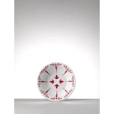 Mario Luca Giusti Tessa Red 15 Oz. Soup Bowl In White;red