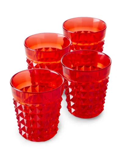 Mario Luca Guisti 4-piece Large Palazzo Tumblers In Red