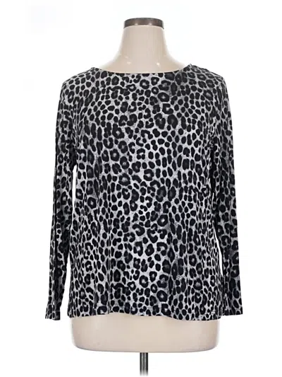 Pre-owned Mario Serrani Long Sleeve Blouse In Silver