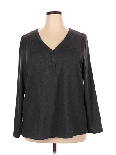 Pre-owned Mario Serrani Long Sleeve Henley Shirt In Gray