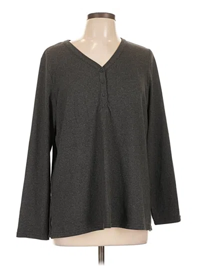 Pre-owned Mario Serrani Long Sleeve Henley Shirt In Gray
