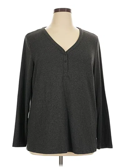 Pre-owned Mario Serrani Long Sleeve Henley Shirt In Gray