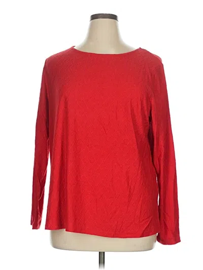 Pre-owned Mario Serrani Long Sleeve Top Red Boatneck Tops