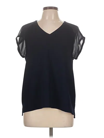 Pre-owned Mario Serrani Short Sleeve Top Black V-neck Tops