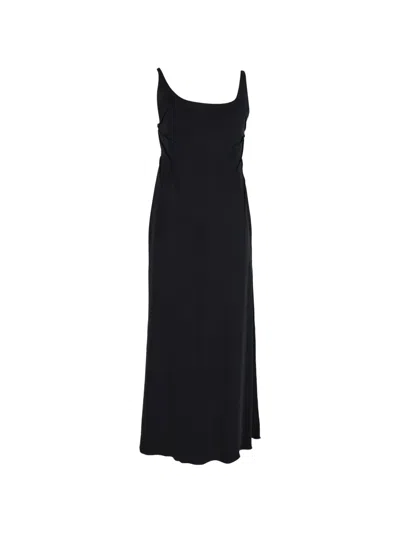 Pre-owned Mario Valentino Vintage Sleeveless Maxi Dress In Black