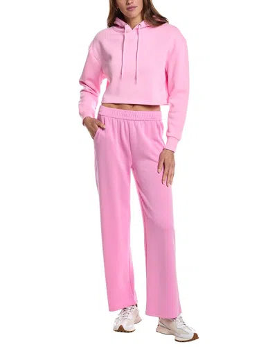 Marion 28in 2pc Straight Pant & Sweatshirt Set In Pink